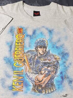 Vintage 90s kailua fist of the north star kenshiro gray t-shirt M anime rare.